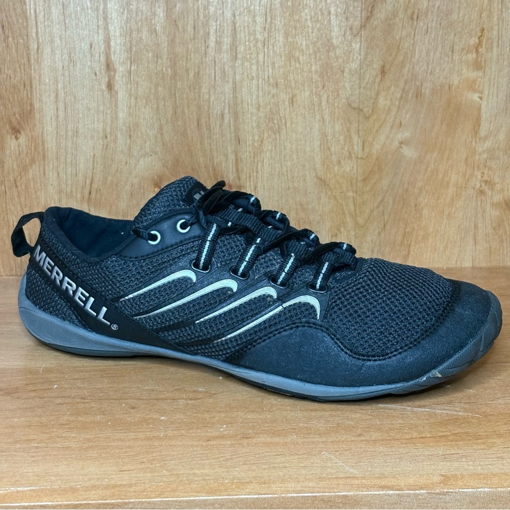Merrell Trail Glove Mens 9 Black Minimalist Shoes Barefoot Sneakers Zero Drop - Picture 1 of 7